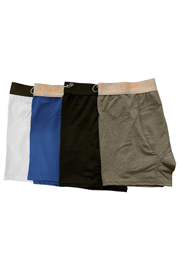 Pamuklu Likralı 4 Renk Penye Boxer