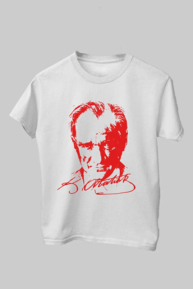 Pamuklu Atatürk Baskılı 23 Nisan 29 Ekim Çocuk Tişörtü