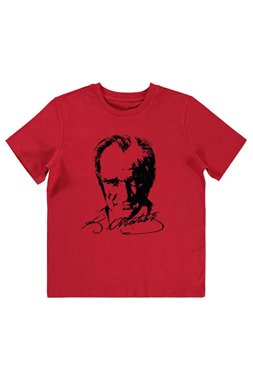 Pamuklu Atatürk Baskılı 23 Nisan 29 Ekim Çocuk Tişörtü