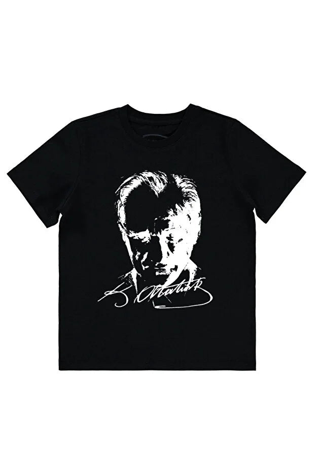 Pamuklu Atatürk Baskılı 23 Nisan 29 Ekim Çocuk Tişörtü