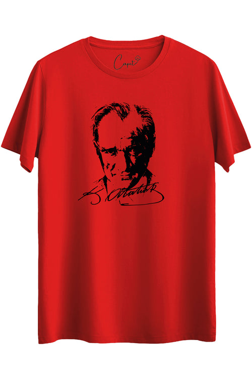 Pamuklu Atatürk Baskılı 23 Nisan 29 Ekim Yetişkin Tişörtü