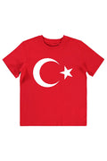 Pamuklu Ay-Yıldız Baskılı 23 Nisan Çocuk Tişörtü