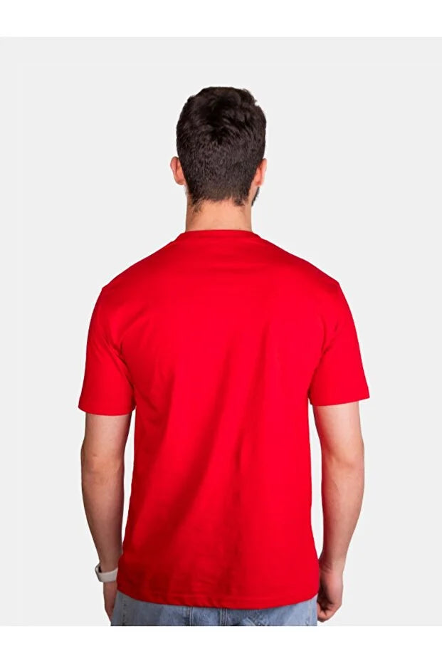 Baumwoll-T-Shirt mit Halbmond-Stern-Druck für Erwachsene zum 23. April