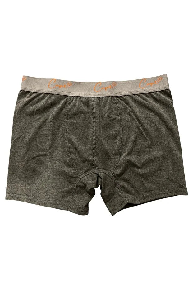 Pamuklu Likralı 3'lü Gri Melanj Penye Boxer
