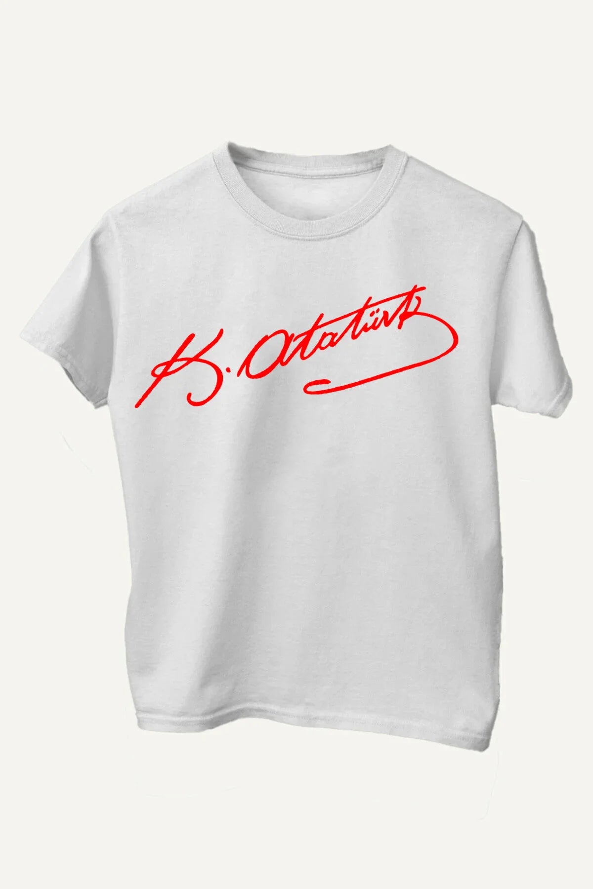 Pamuklu Atatürk İmza Baskılı 23 Nisan 29 Ekim Çocuk Tişörtü