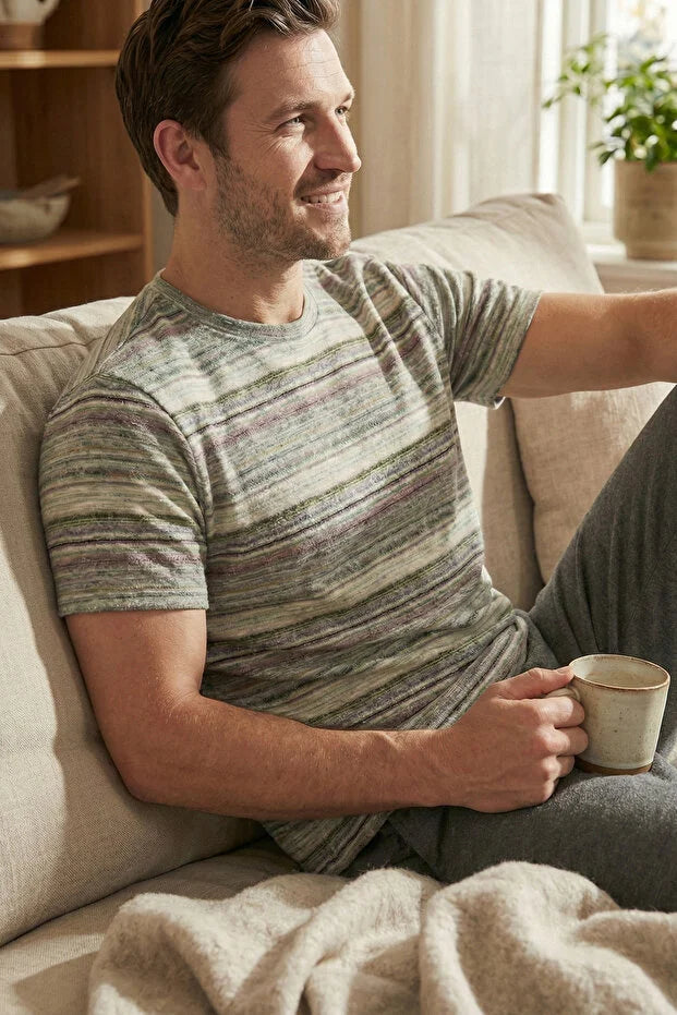 %100 Organik Pamuklu Rahat Kısa Kollu Tişört