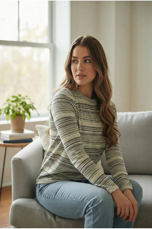 %100 Organik Pamuklu Rahat Uzun Kollu Tişört