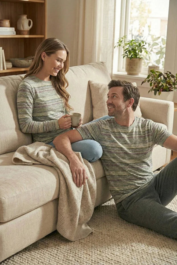 Bequemes Langarm-T-Shirt aus 100 % Bio-Baumwolle