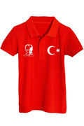 Pamuklu Polo Yaka Atatürk ve Ay Yıldızlı 23 Nisan 29 Ekim Çocuk Tişört