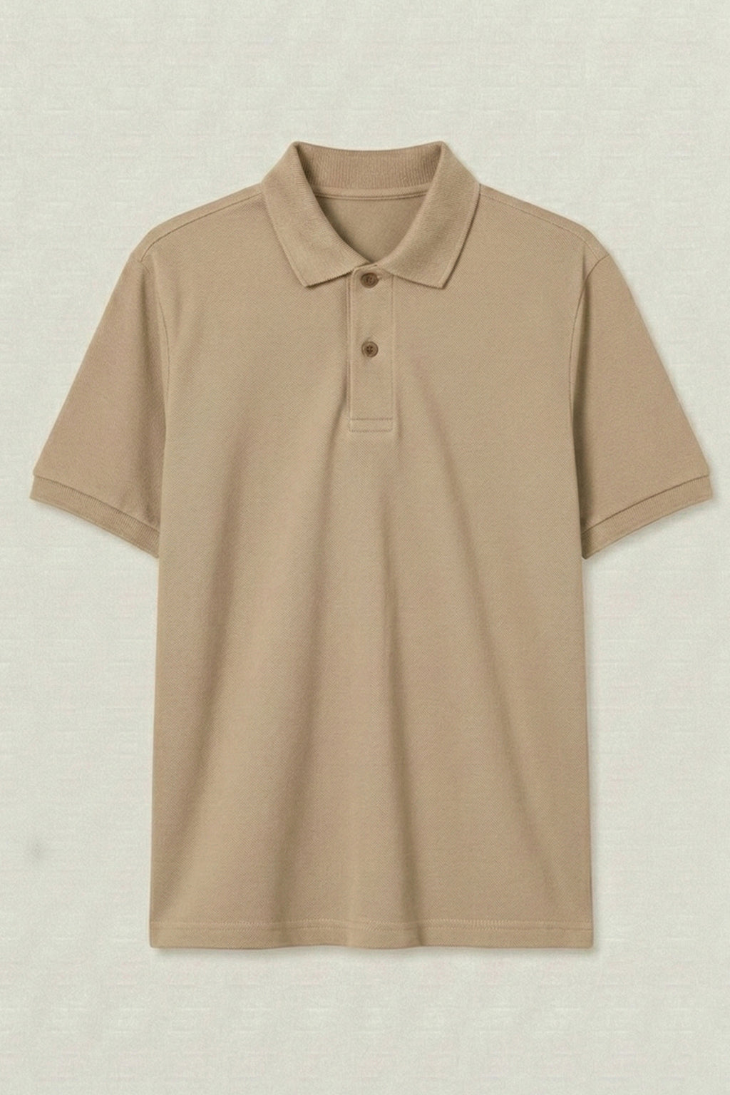 Beige Short Sleeve Polo Shirt