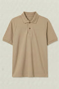 Beige Short Sleeve Polo Shirt