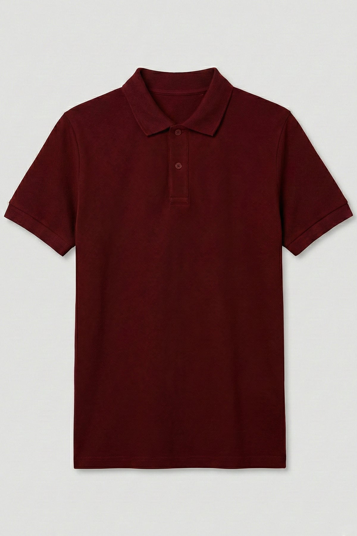 Polo Yaka Kısa Kollu Bordo Tişört