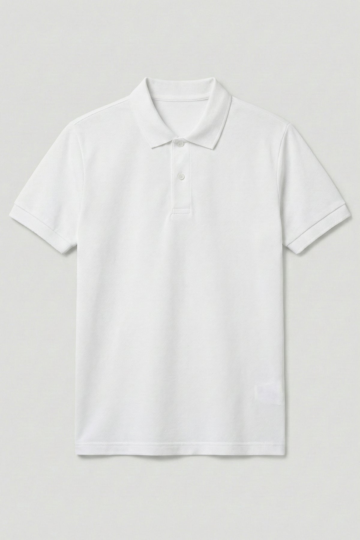 Polo Yaka Kısa Kollu Beyaz Tişört