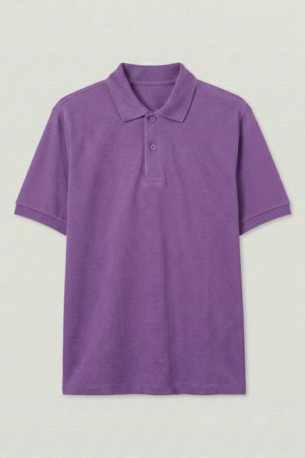 Polo Yaka Kısa Kollu Lila Tişört