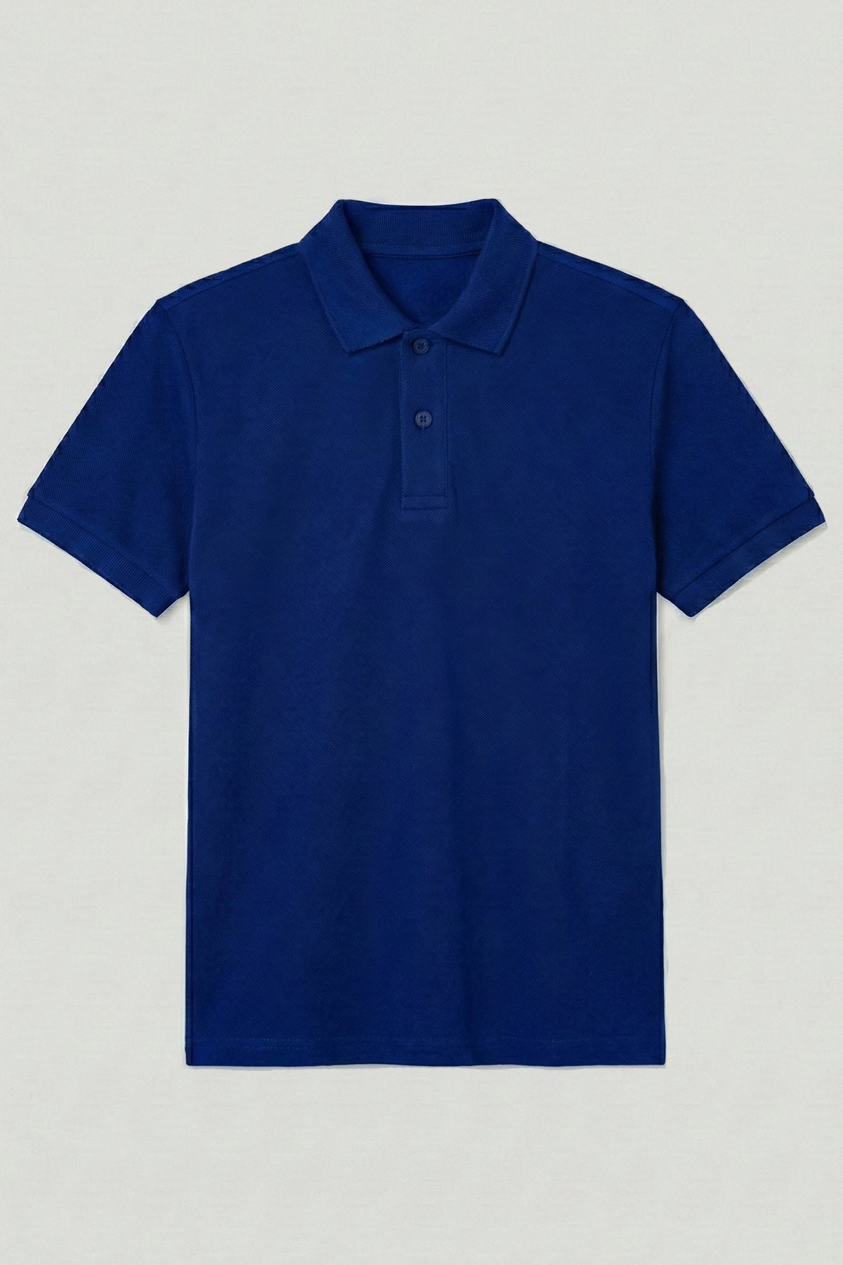 Polo Yaka Kısa Kollu Saks Mavi Tişört