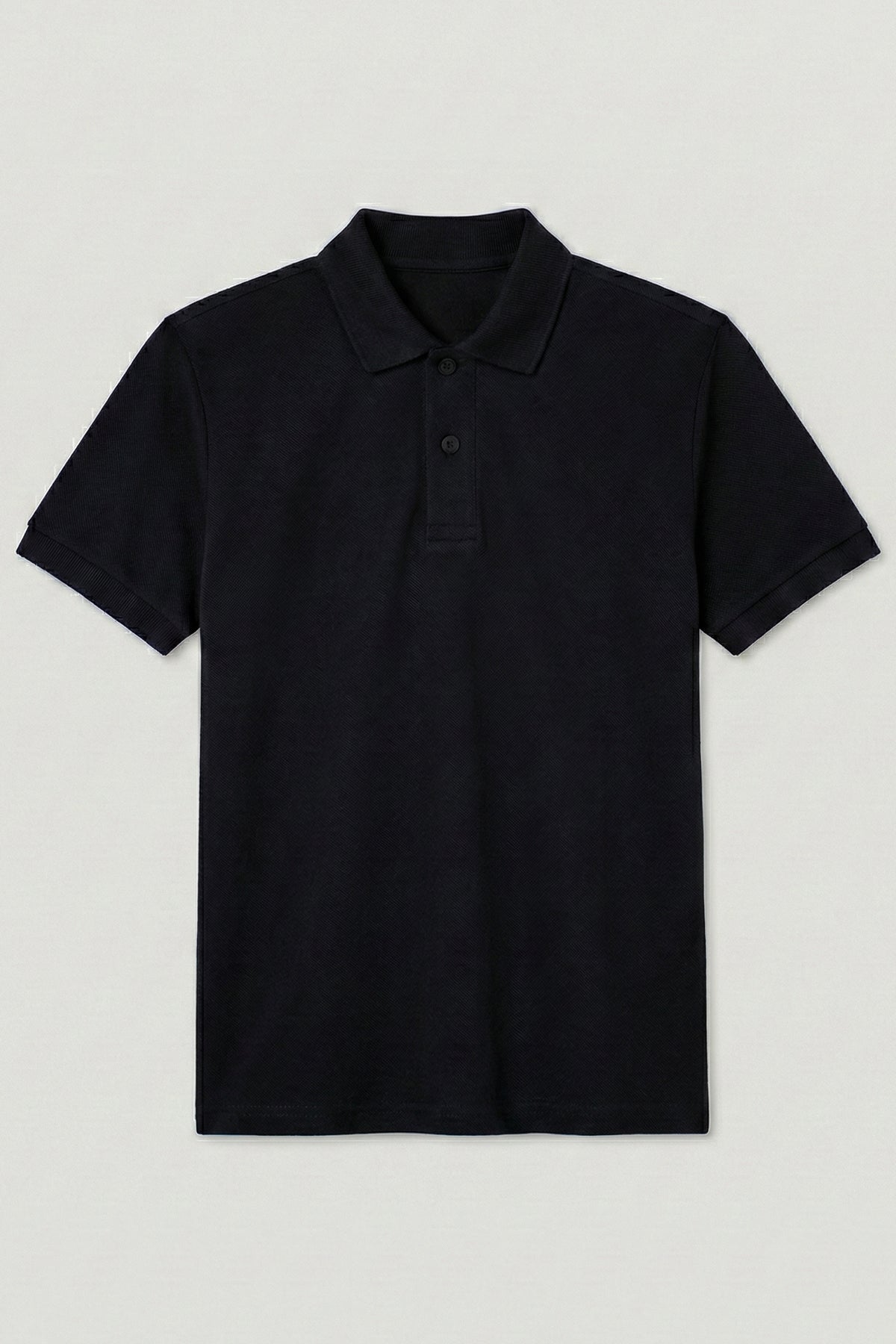 Polo Yaka Kısa Kollu Siyah Tişört