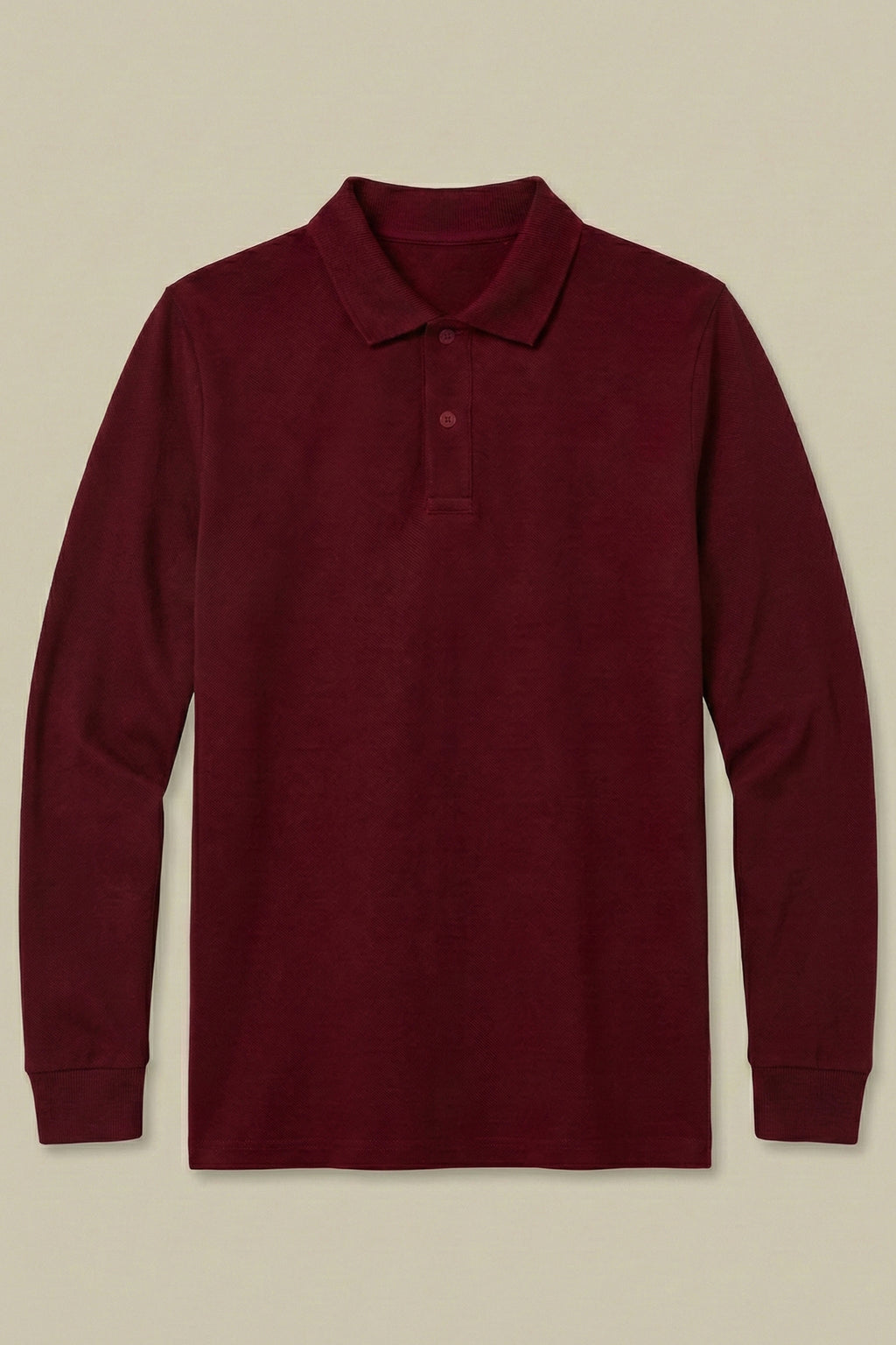 Polo Yaka Uzun Kollu Bordo Tişört