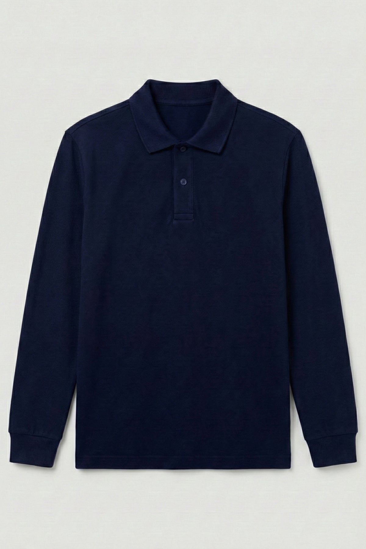 Polo Yaka Uzun Kollu Lacivert Tişört