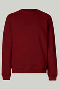 Unisex Three-Thread Brushed Standard Fit Crew Neck Burgundy Sweatshirt