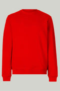 Unisex Three-Thread Brushed Standard Fit Crew Neck Red Sweatshirt