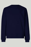 Unisex Three-Thread Brushed Standard Fit Crew Neck Navy Blue Sweatshirt
