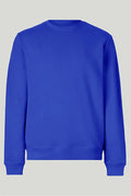 Unisex Üç İplik Şardonlu Standart Kesim Sıfır Yaka Saks Mavi Sweatshirt