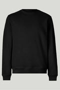 Unisex Üç İplik Şardonlu Standart Kesim Sıfır Yaka Siyah Sweatshirt