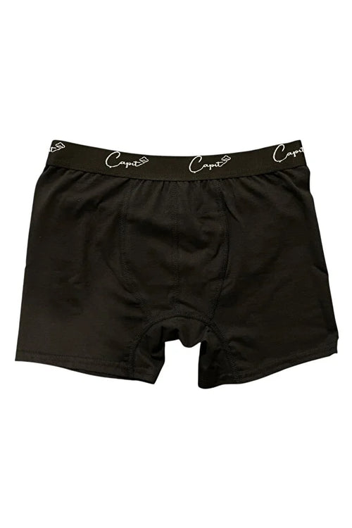 Pamuklu Likralı 3'lü Siyah Penye Boxer