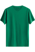 V-Ausschnitt, kurzärmeliges Basic T-Shirt, grün