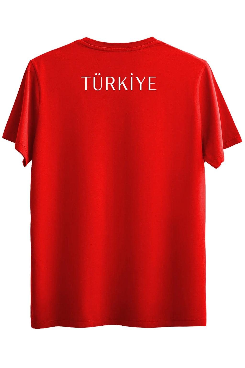 Pamuklu Standart Kesim Milli Takım Forması Sıfır Yaka Türkiye Sırt Baskılı Kırmızı Tişört