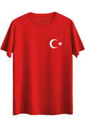 Pamuklu Standart Kesim Milli Takım Forması V Yaka Türkiye Sırt Baskılı Kırmızı Tişört